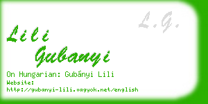lili gubanyi business card